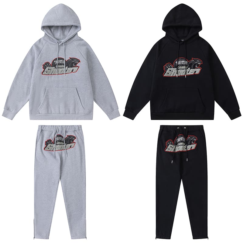 Trapstar Red Black Tiger Head Towel Embroidery Sweatsuit