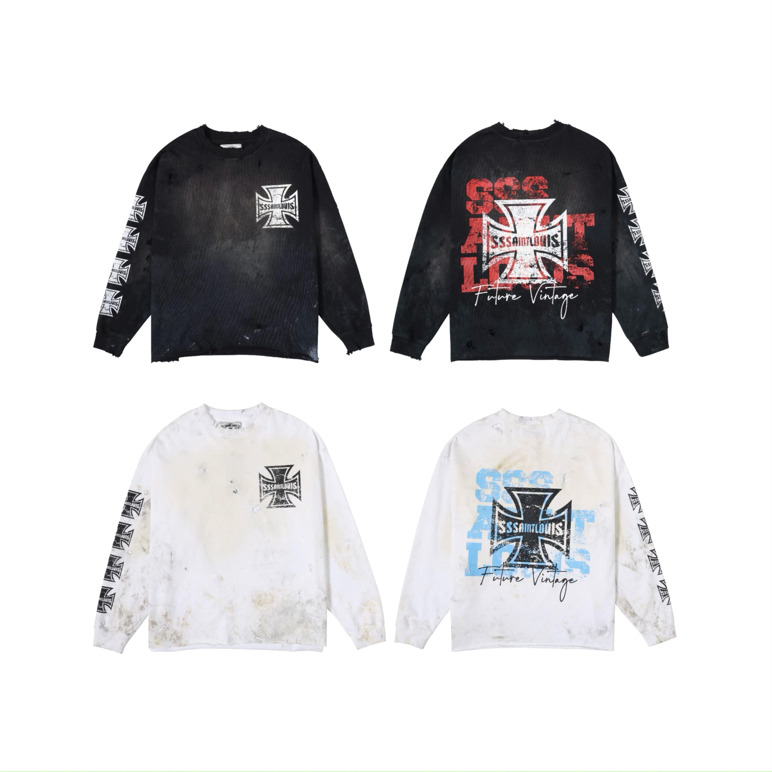 sssaint L**is street graffiti long sleeve tee