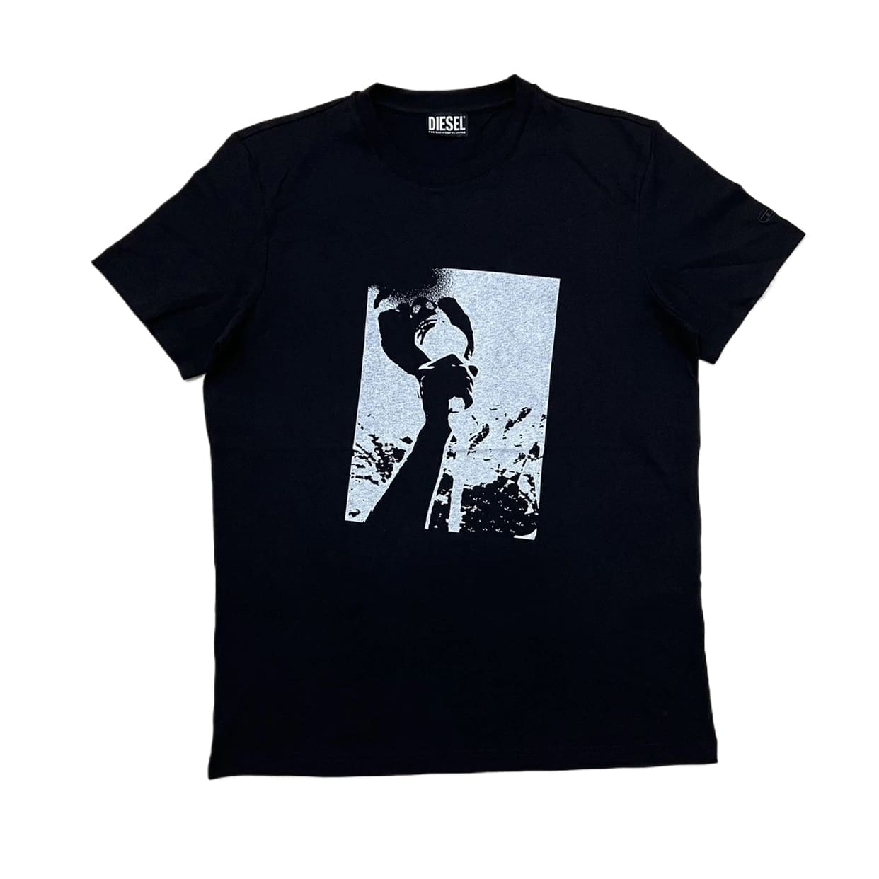 Diesel T-Diegors-C4 Cotton Vintage Print Short Sleeve T-Shirt