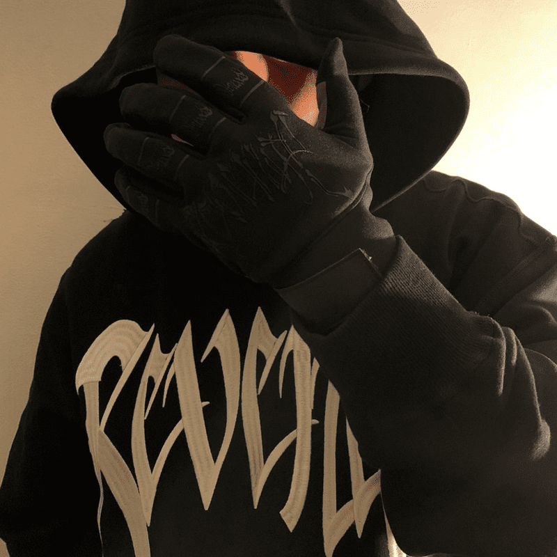 22SS American Revenge Embroidery Letters High Street Velvet Padded Hooded Sweatshirt