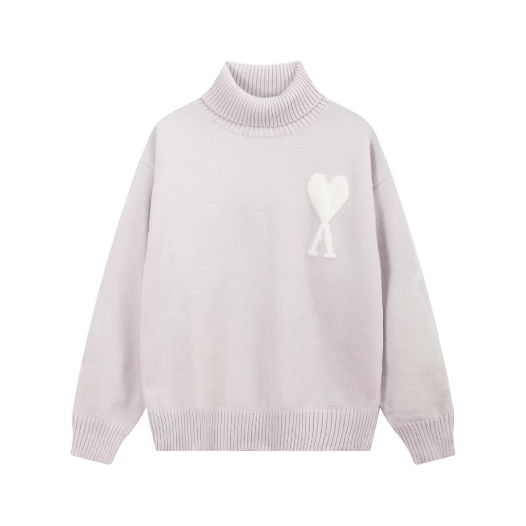 Ami Aeeo White Sweater Turtleneck