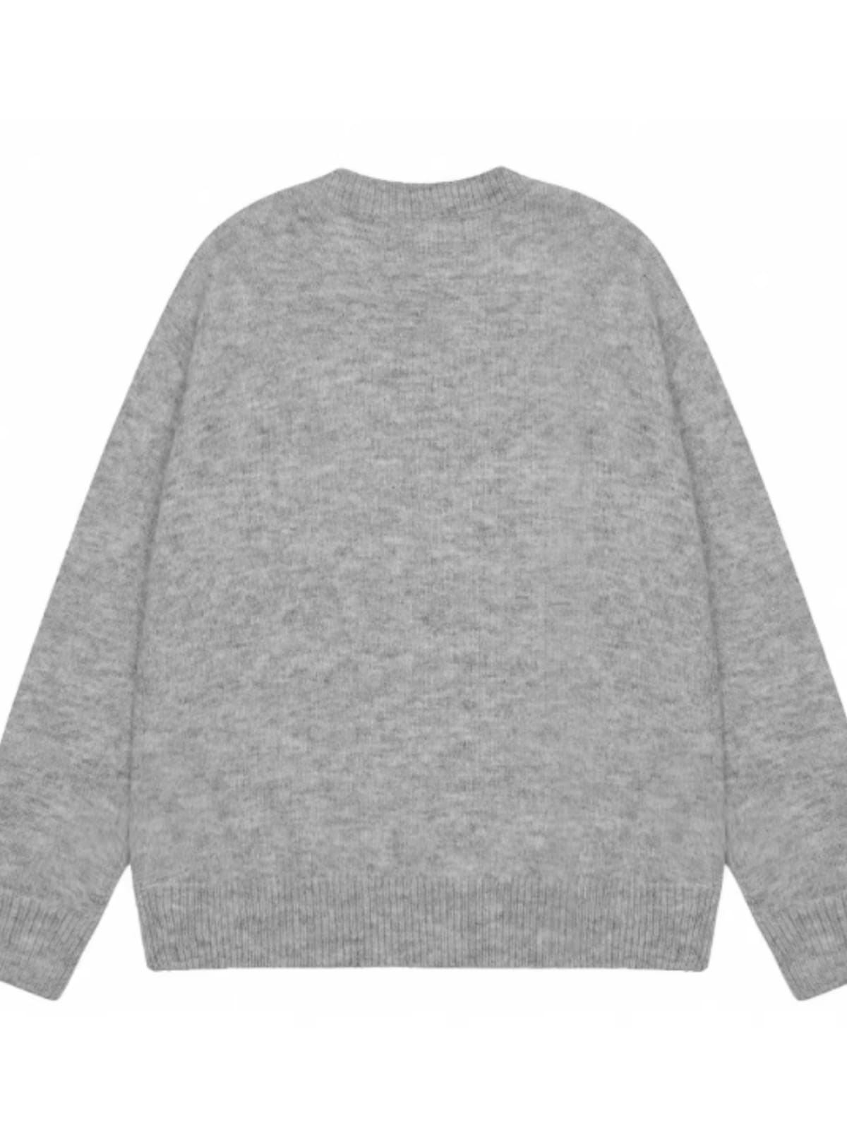 Represent Classic Letter Jacquard Pullover Loose Sweater for Men and Women