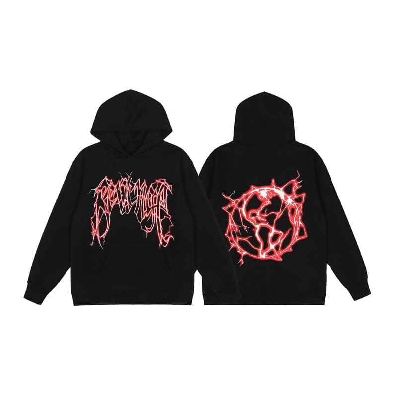 Revenge Style Black Skull Logo Hoodie 2