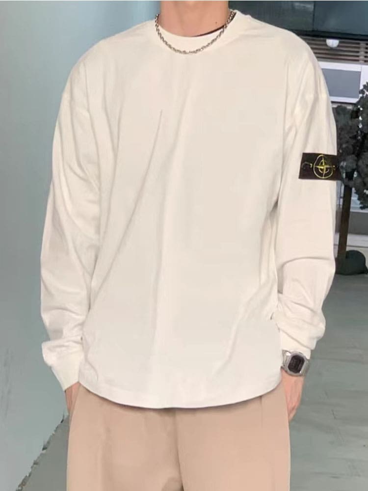 Stone Island Basic Style Washed Long Sleeve Tee