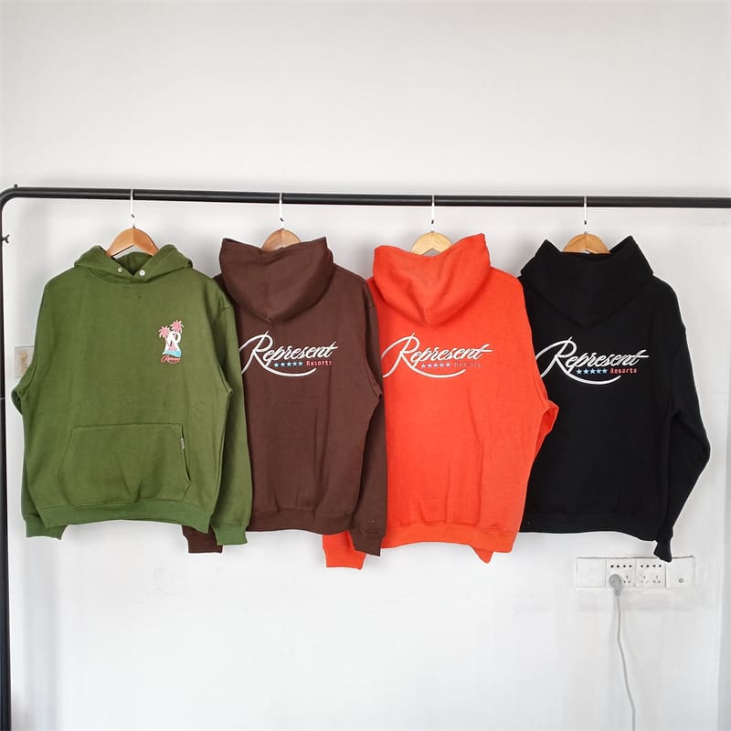 Represent Embroidery Letters Coconut Print Hooded Sweatshirt and Leisure Suit