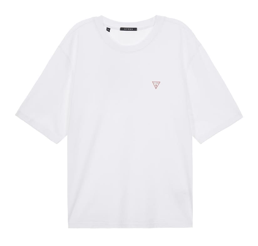 Guess Classic Inverted Triangle Print Short Sleeve T-Shirt for Couples