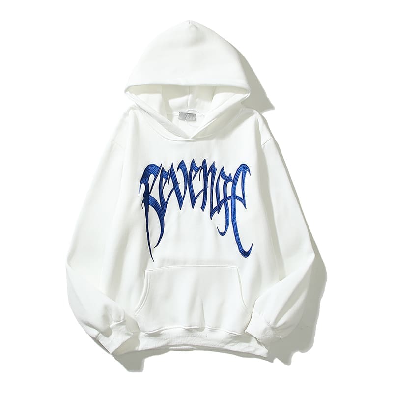 22SS American Revenge Embroidery Letters High Street Velvet Padded Hooded Sweatshirt
