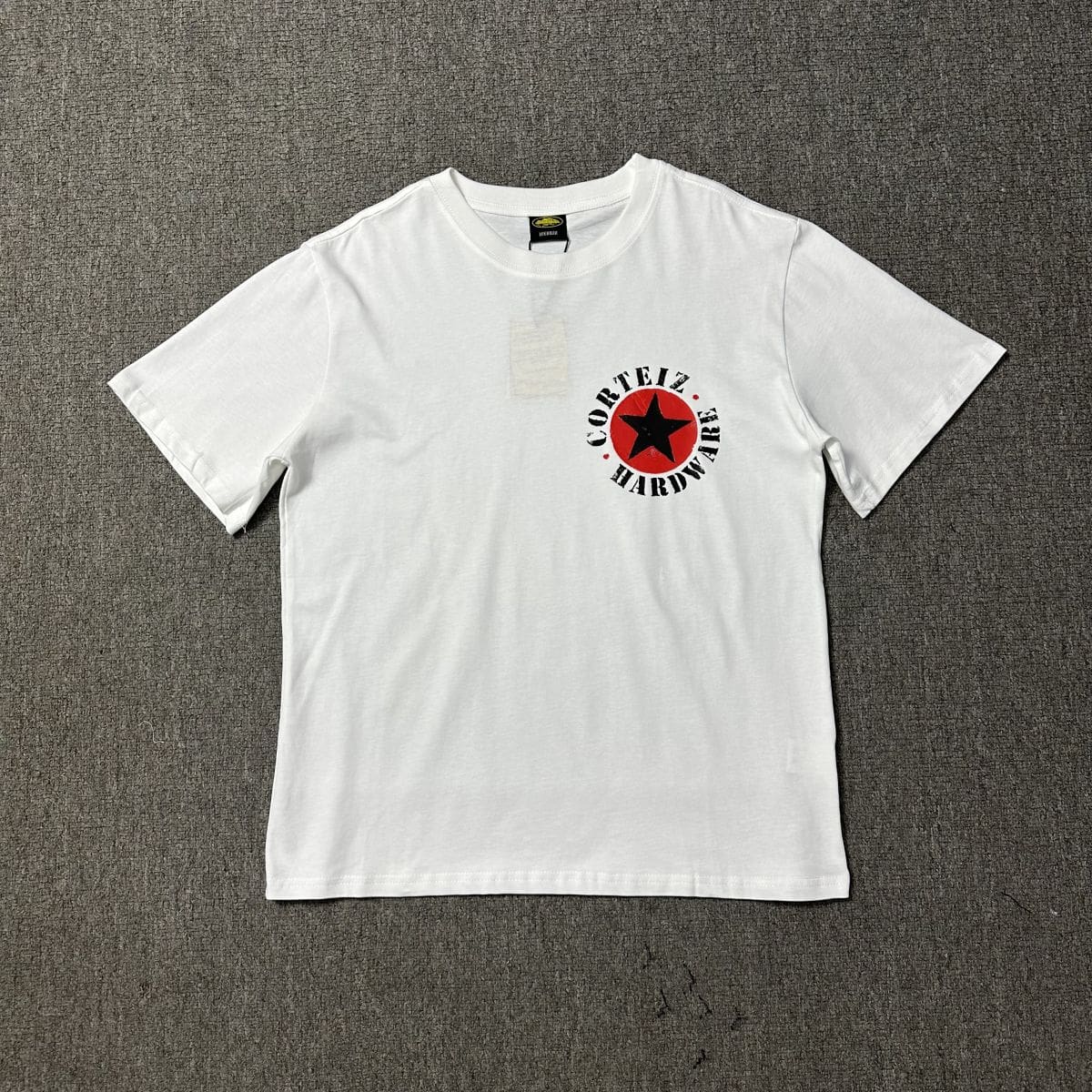 Corteiz Devil Island Star Print Round Neck T-Shirt Casual Loose Short Sleeve for Men and Women