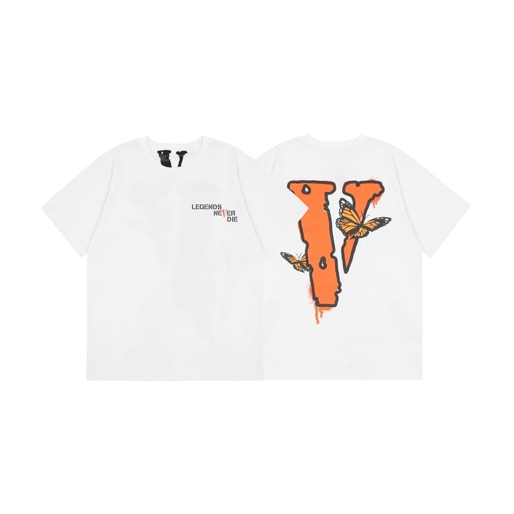 VLONE FOG 999 Juice WRLD Butterfly Print Large V Short Sleeve T-Shirt