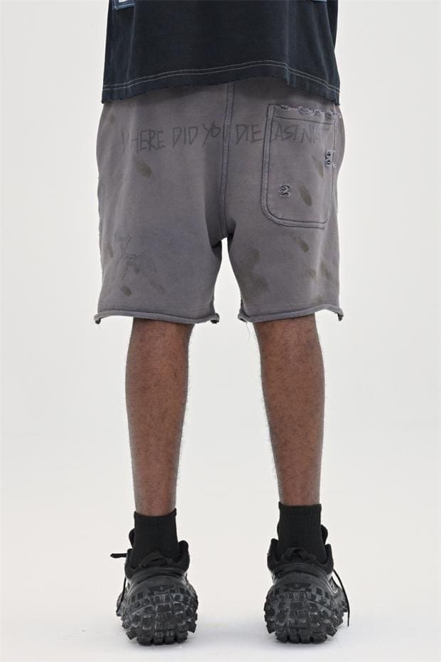 saint L**is vintage distressed knitted shorts casual cropped pants for men and women