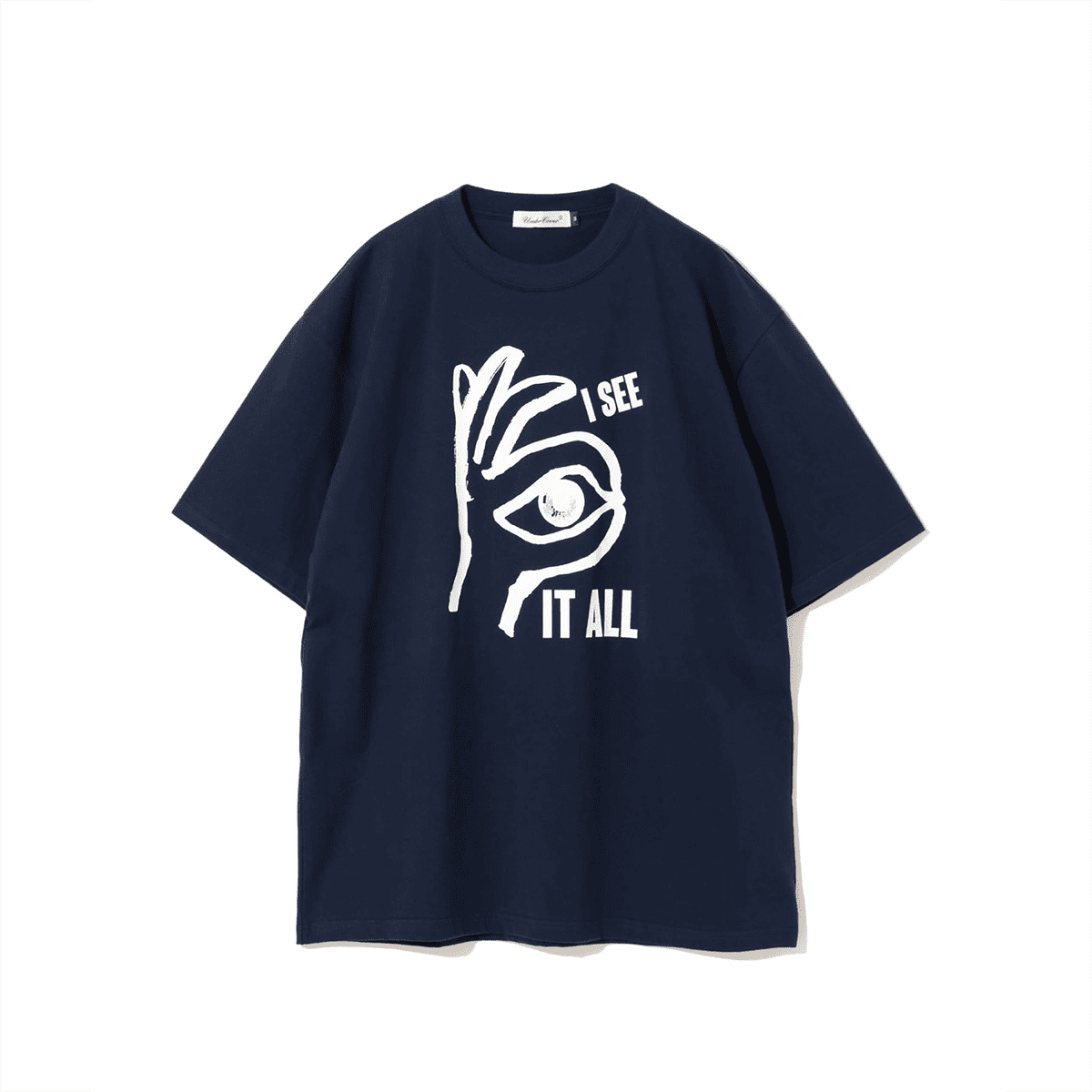 Undercover Eyes OK Gesture Retro Washed Loose T-Shirt for Men and Women