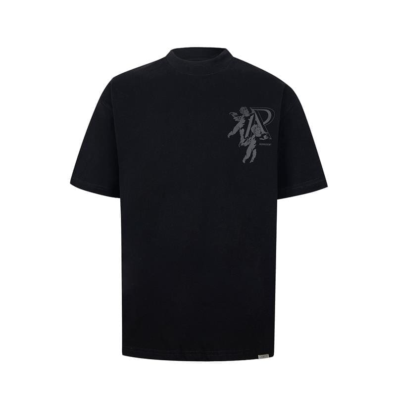 Represent Little Angel Letter R Printed Loose Casual T-Shirt for Men and Women