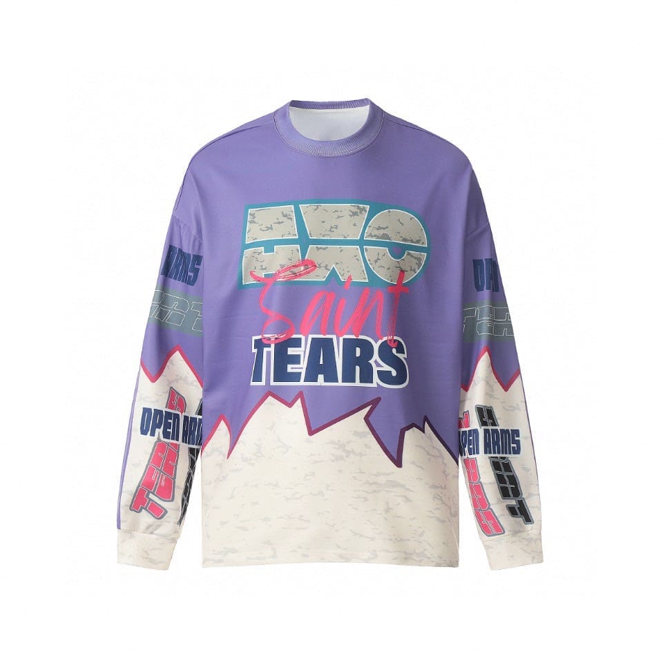 Saint Michael Vintage Loose Long Sleeve Drop Shoulder T-Shirt for Men