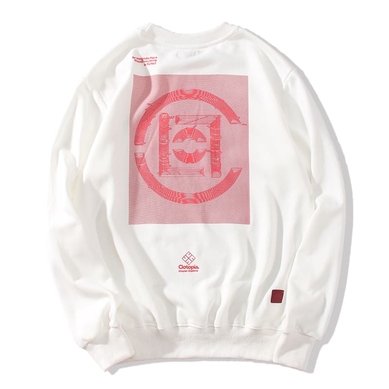 Clot Blue And White Porcelain Fleece Sweater