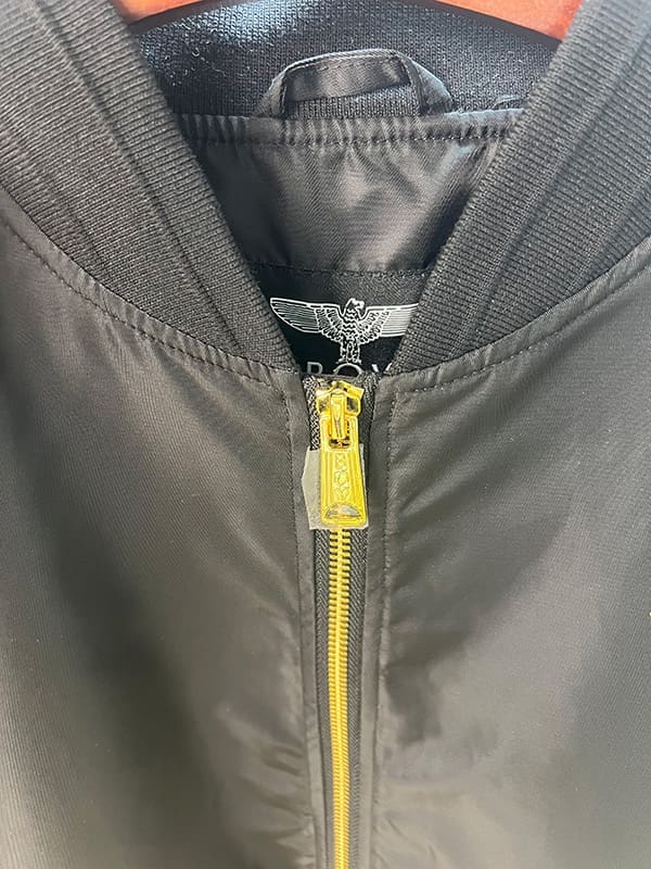 Gold Thread Wings Embroidered Zip Coat