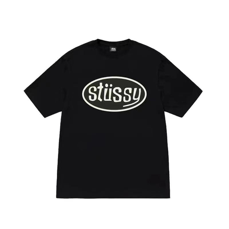 Stussy Crown Surfing Print Short Sleeve T-Shirt for Men and Women 2