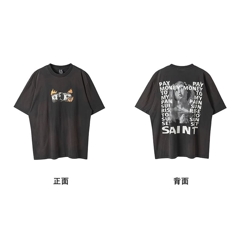 Saint Michael Vintage Short-Sleeved T-Shirt European Hip Hop Niche Style