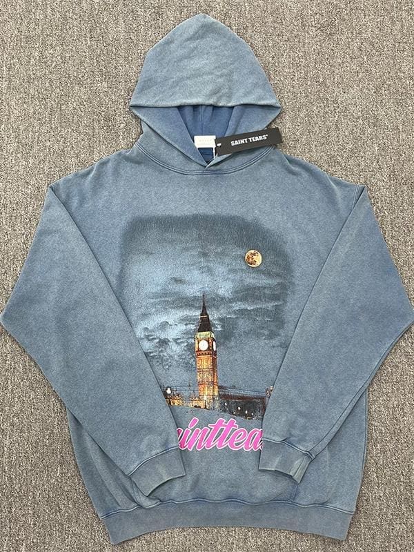 Saint Michael Denim Tears Vintage Terry Hoodie Washed Distressed