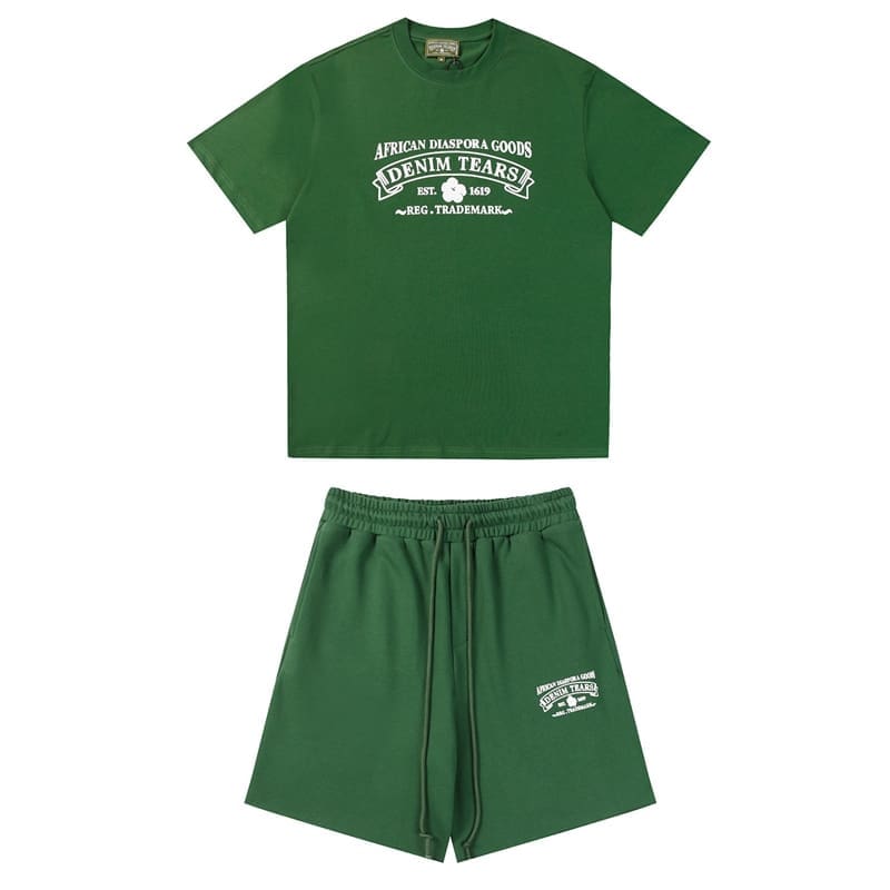 Denim Tears Kapok Letter Print T-Shirt & Shorts