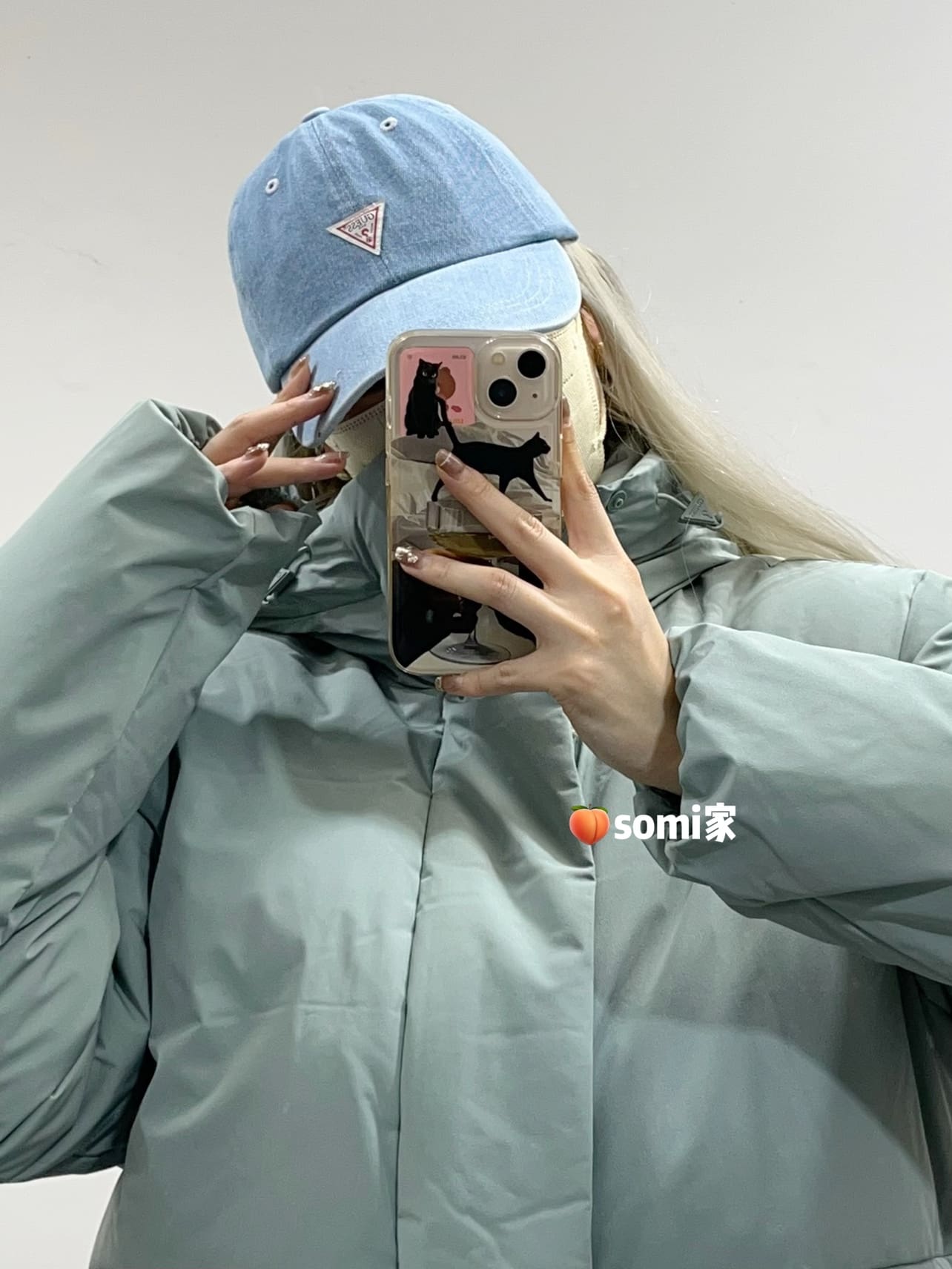 Somi Home Korea Direct Mail Guess Inverted Triangle Denim Baseball Cap