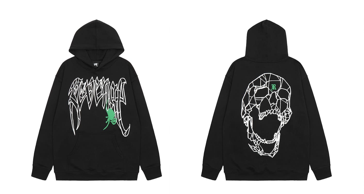 Revenge Mechanical Skull Print Hoodie