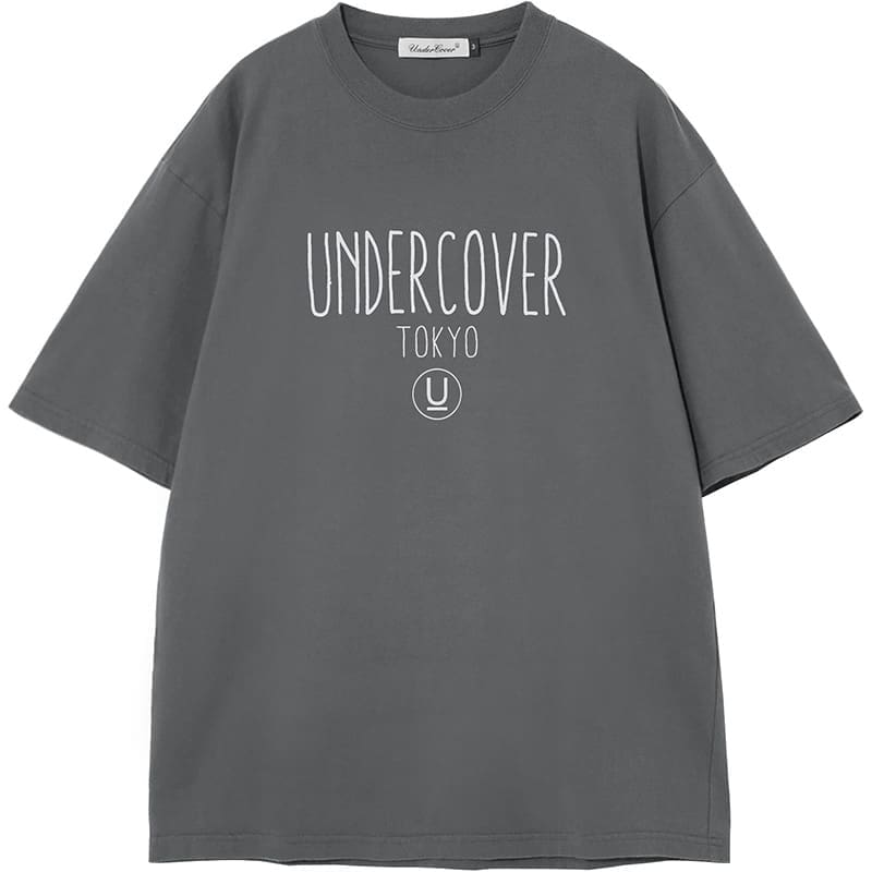 Undercover Fingerprint Logo Retro Washed Print T-Shirt for Men and Women