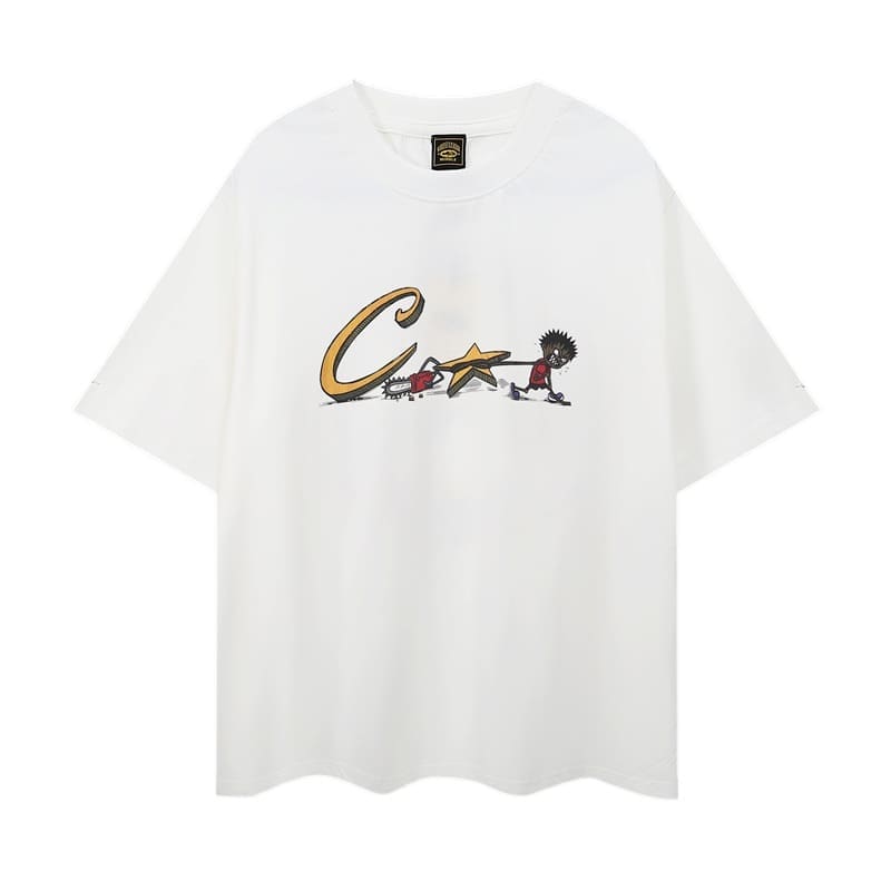 Corteiz Devil Island Graffiti Short Sleeve T-Shirt Summer Street Style