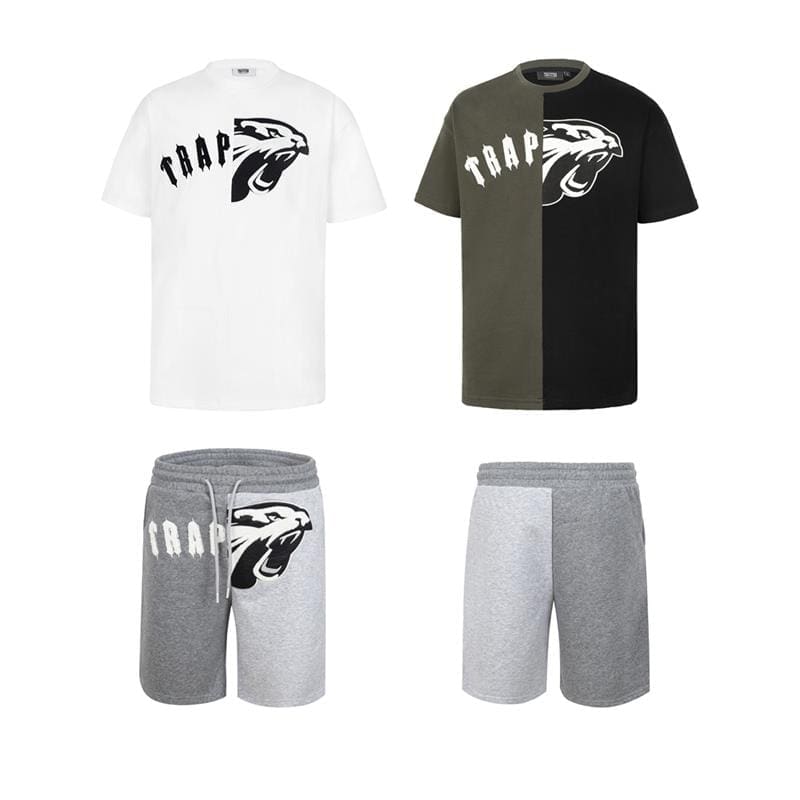 Trapstar Patchwork Tiger Embroidery Short-Sleeved T-Shirt Suit