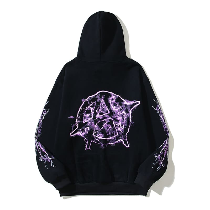 Revenge Dark Style Purple Lightning Hoodie