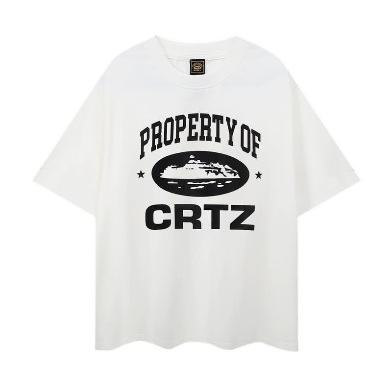 Corteiz Devil Island Graffiti Print T-Shirt for Men and Women High Street Retro Style