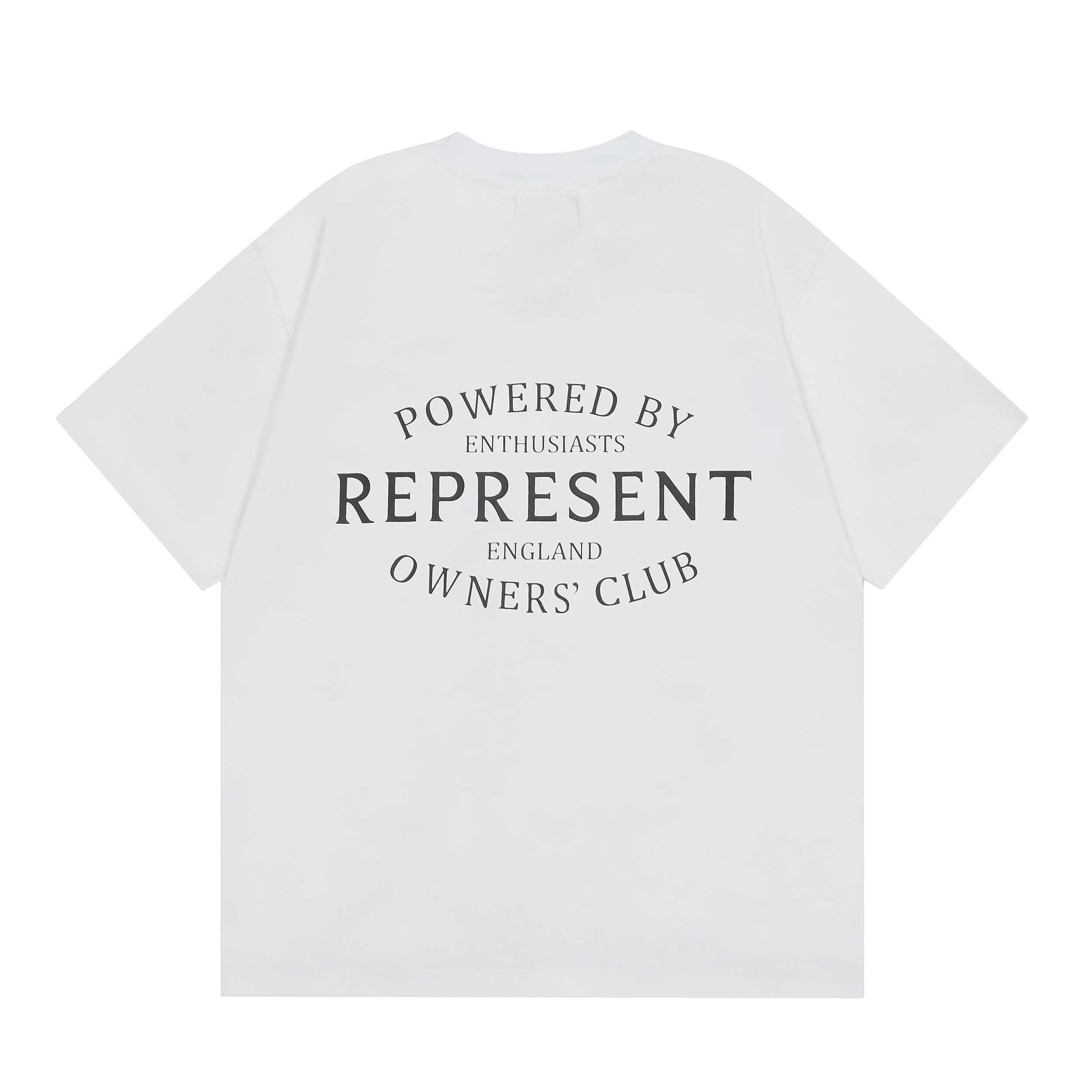 Represent Basic Letter Slogan Print Retro Casual Loose Round Neck T-Shirt