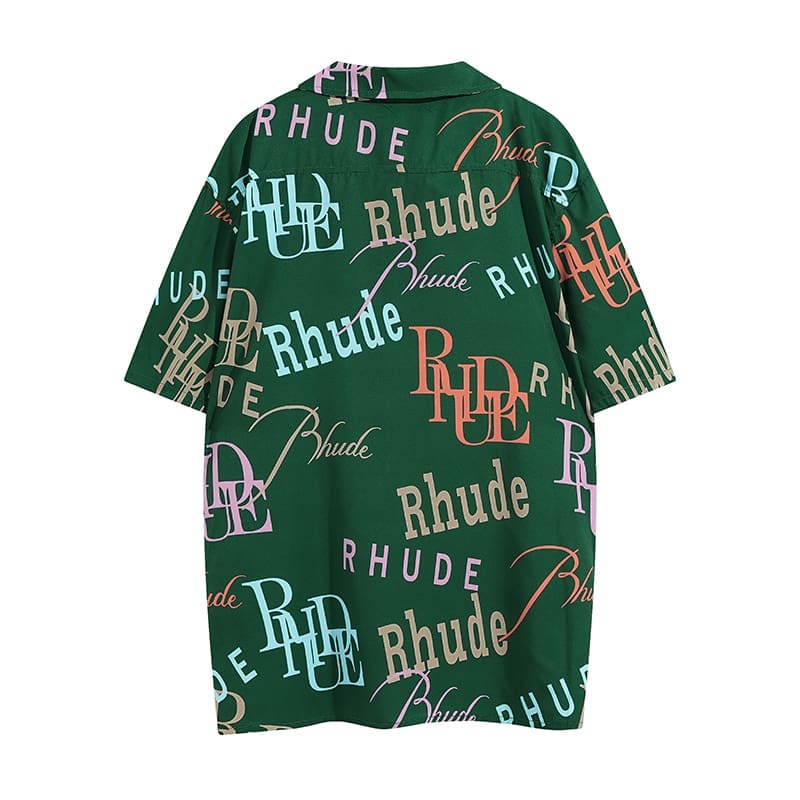 Rhude Letter Printed Short Sleeve Shirt