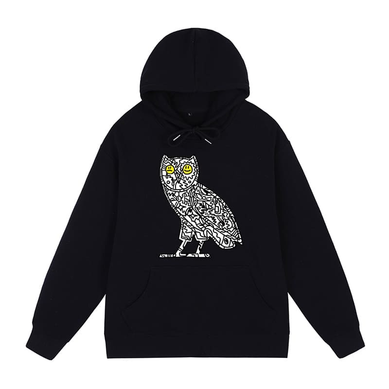 owl smiley F**e ovo hooded sweater
