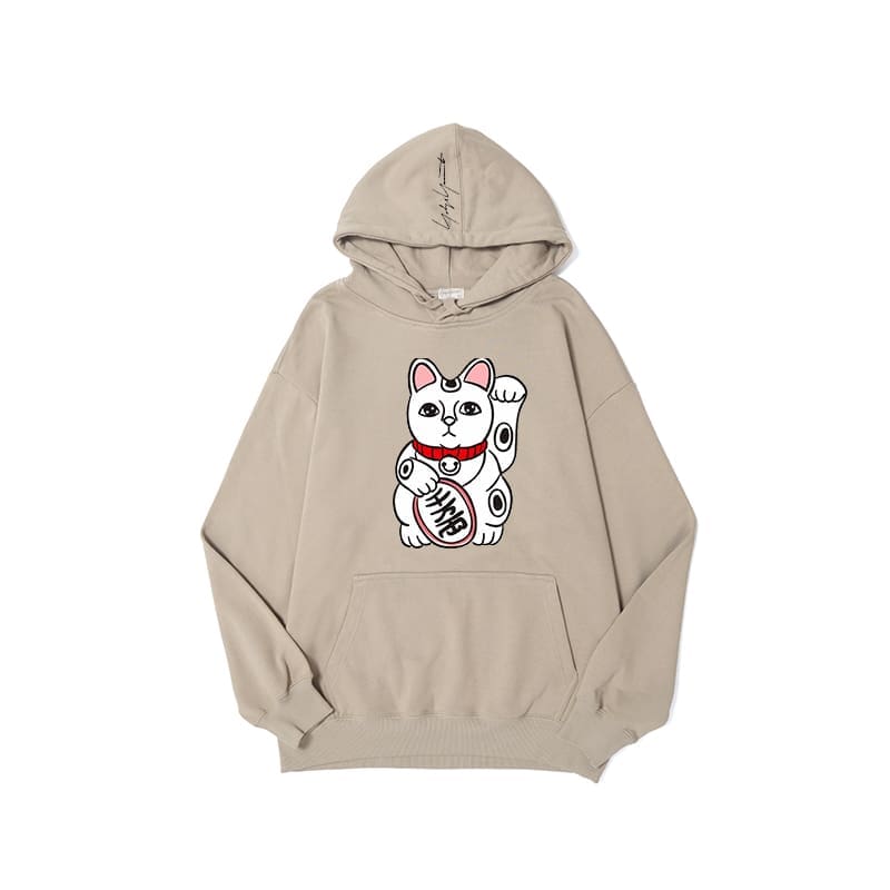 Yohji Yamamoto Fortune Cat Print Hoodie