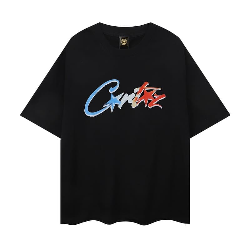 Corteiz Devil Island Graffiti Print T-Shirt for Men and Women High Street Retro Style