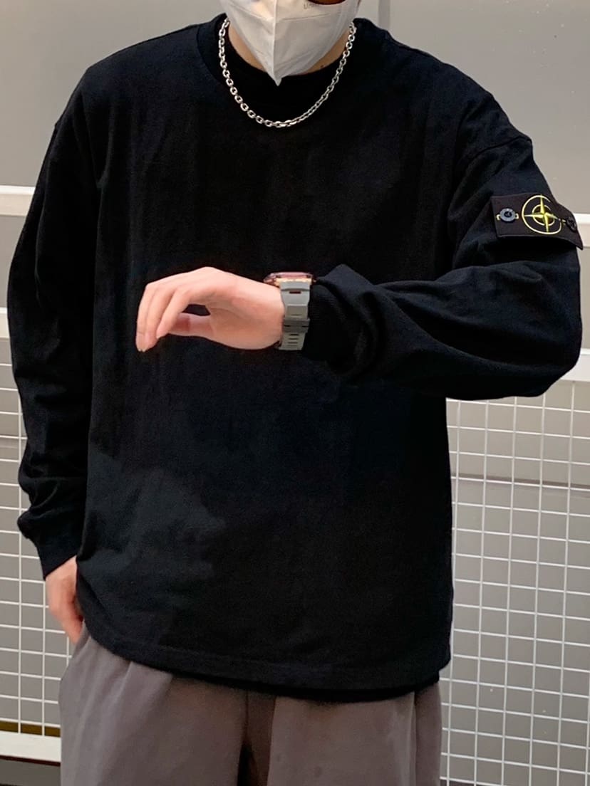 Stone Island Basic Style Washed Long Sleeve Tee