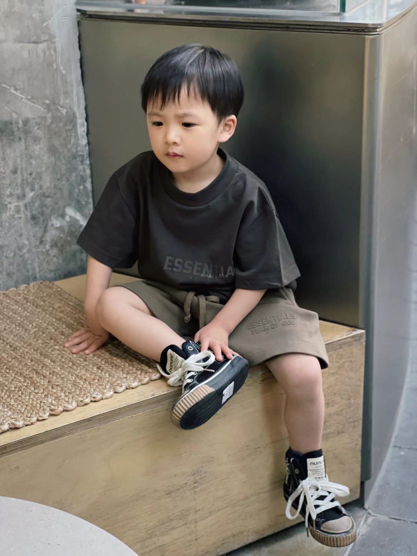 Essentials Kids’ Flocking Letter Tee