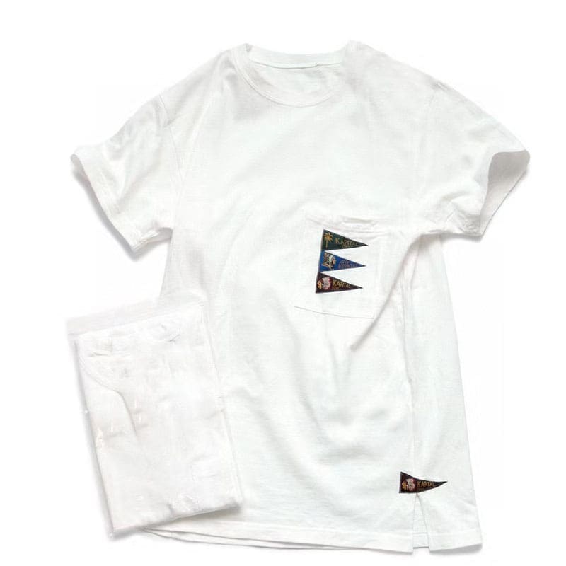 Kapital Four Flags Embroidered Slub Cotton T-Shirt