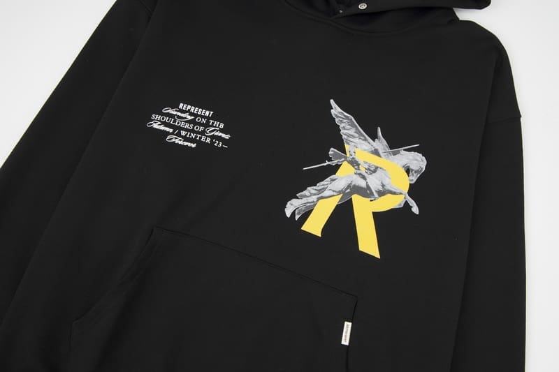 Represent Angel Letter Print Long Sleeve Hooded Sweater Casual Terry Hoodie