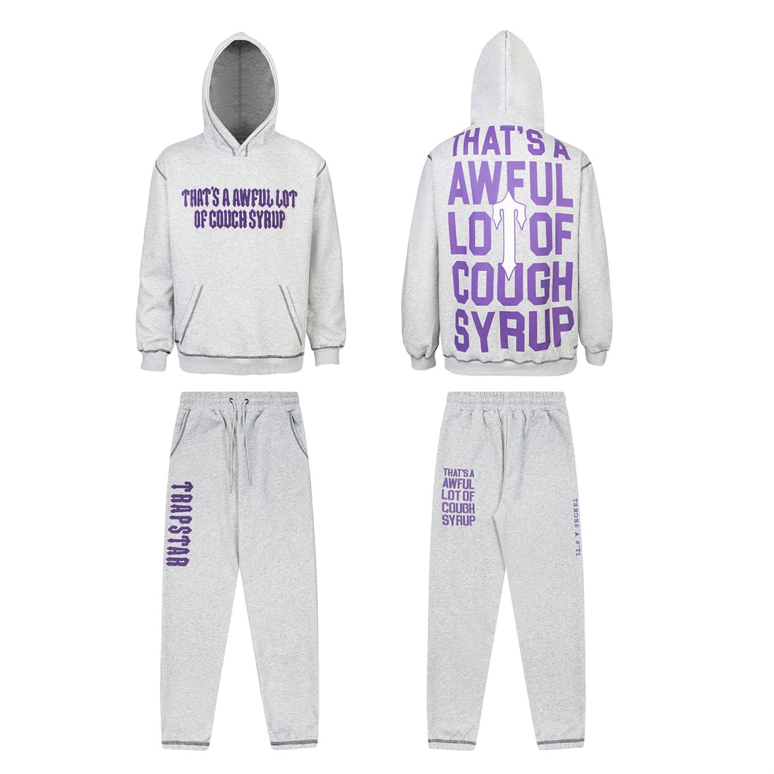 Trapstar Letter Embroidered Hoodie Puff Print Fall/Winter Sweatshirt Suit