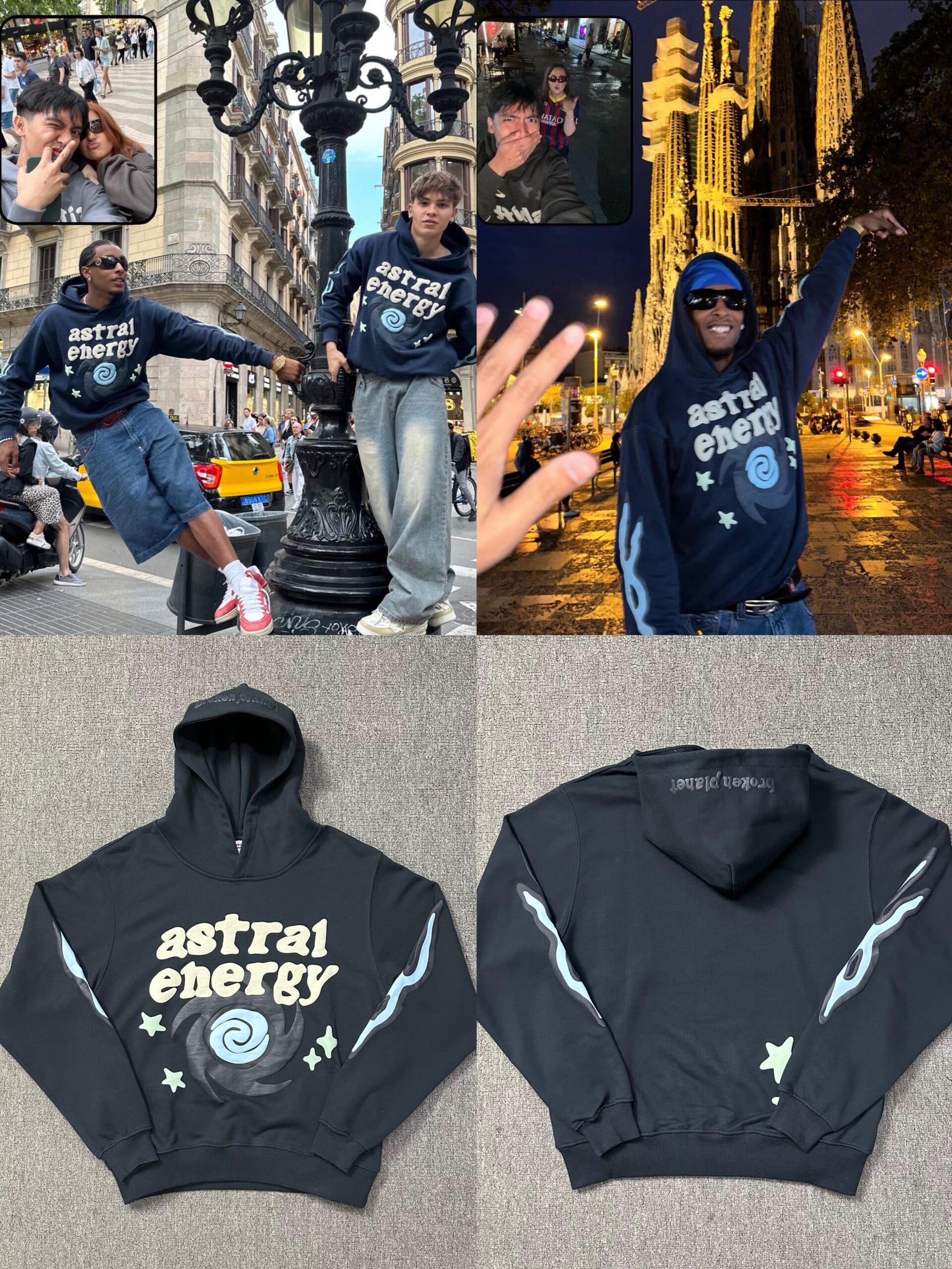 Broken Planet Puff Print Hooded Sweater Loose Fit for Men and Women