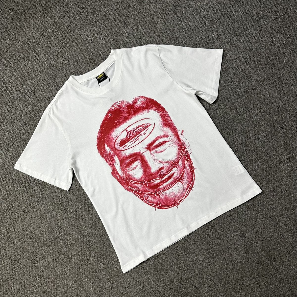 Corteiz Devil Island Summer Portrait Print Loose Casual Retro Couple T-Shirt