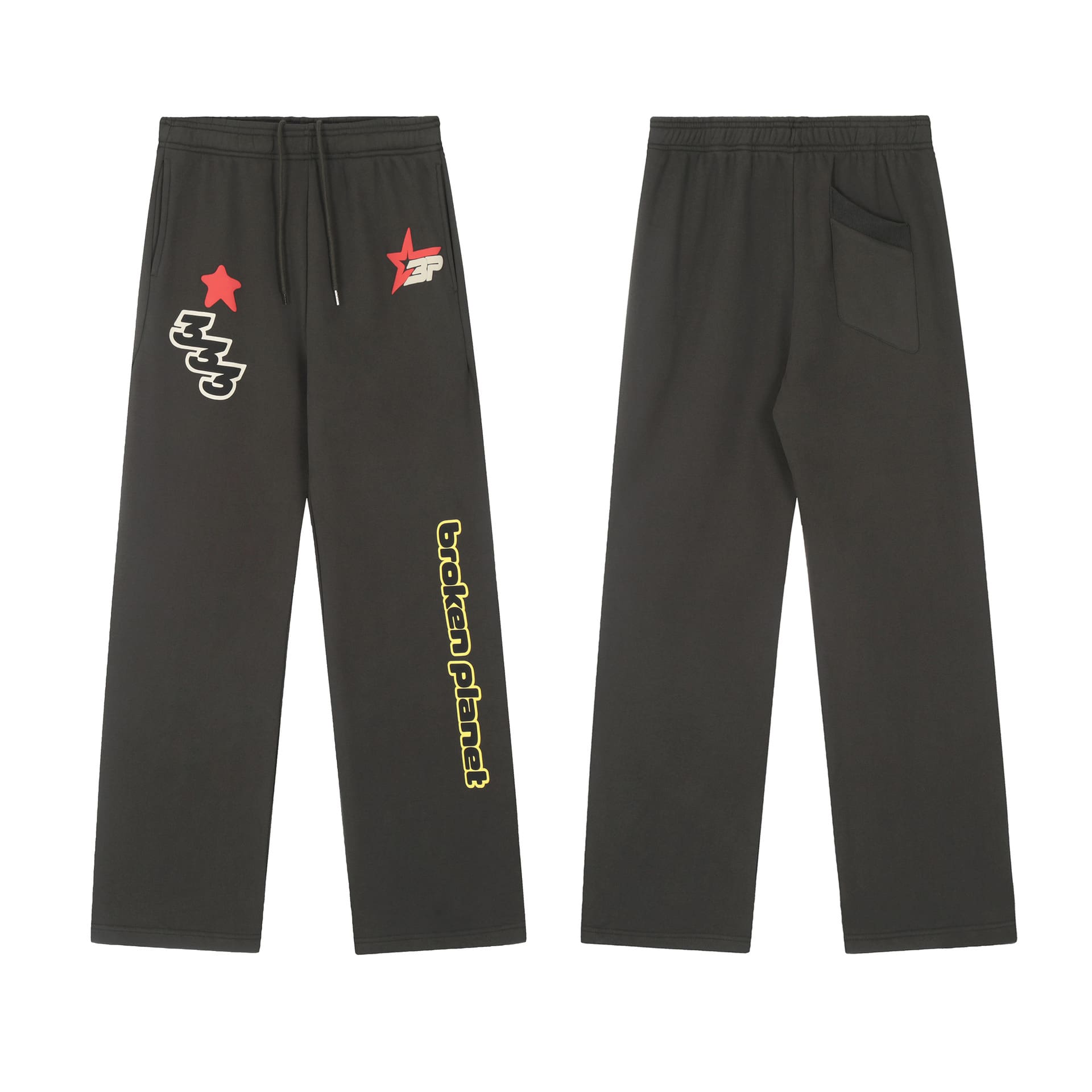 Broken Planet Puff Print Zipper Sweater and Casual Trousers