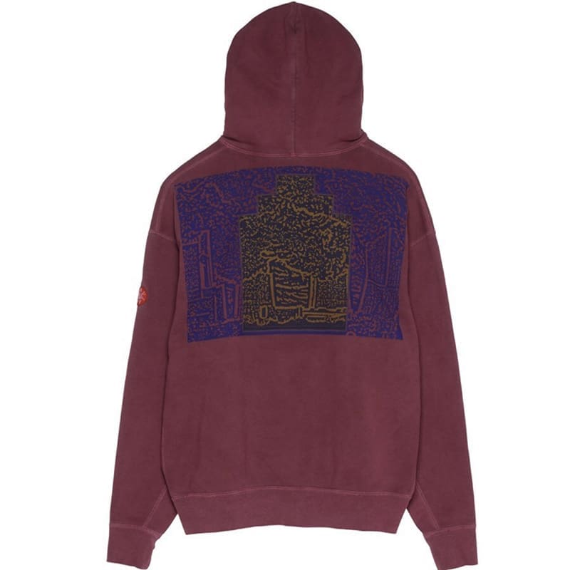 Cavempt Distressed Purplish Red Hoodie