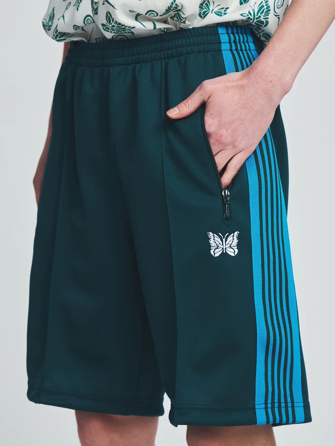 Needles Butterfly Embroidery Shorts (Wild Striped)