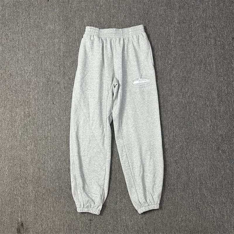 Corteiz Devil Island Sports Leisure Velvet Hooded Sweatshirt and Sweatpants Set for Men and Women