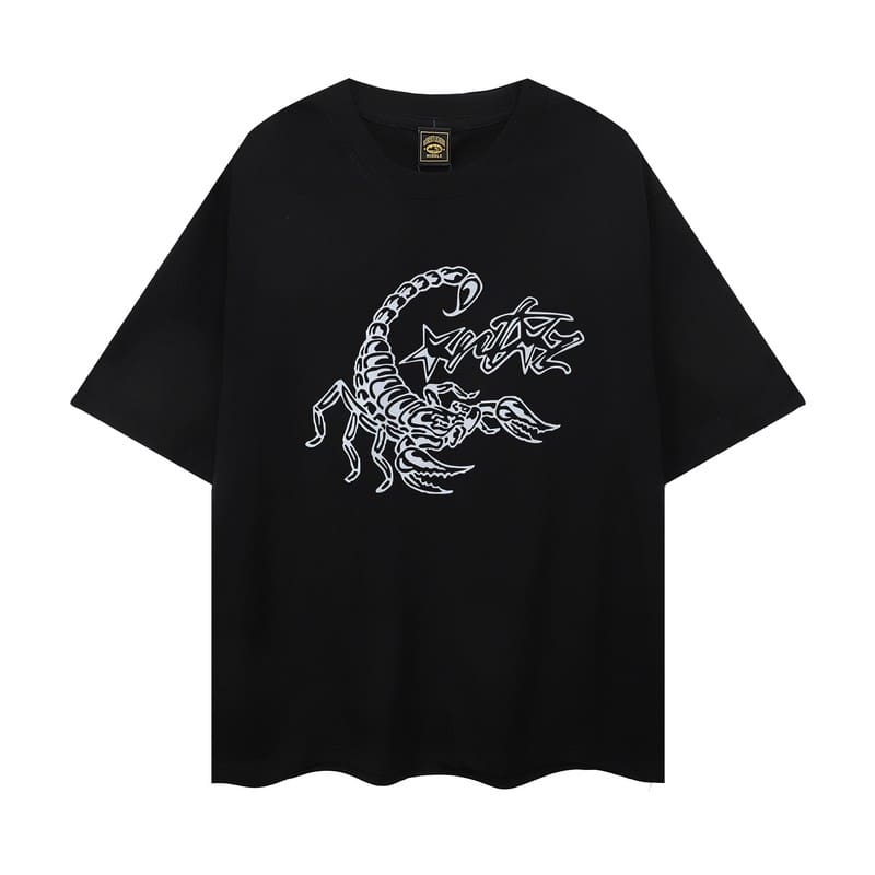 Corteiz Scorpion Print Loose Casual Round Neck T-Shirt for Men