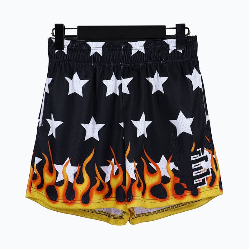 Eric Emanuel Flame Digital Print Loose Basketball Shorts for Men