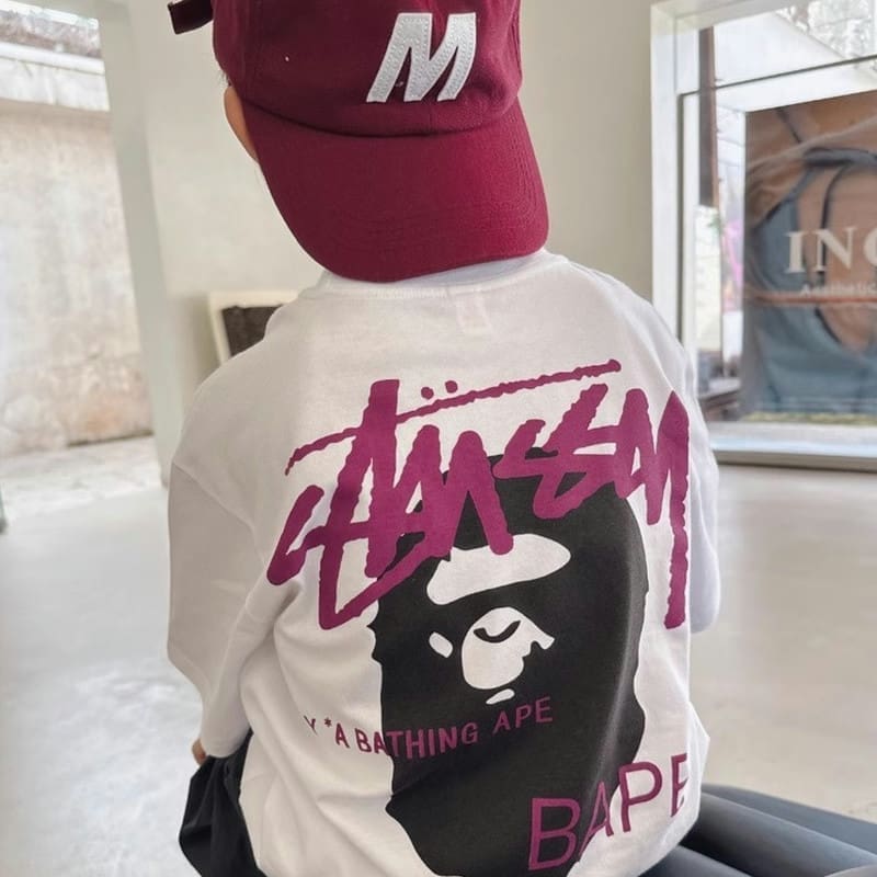 Bape Vintage Letter Print T-Shirt
