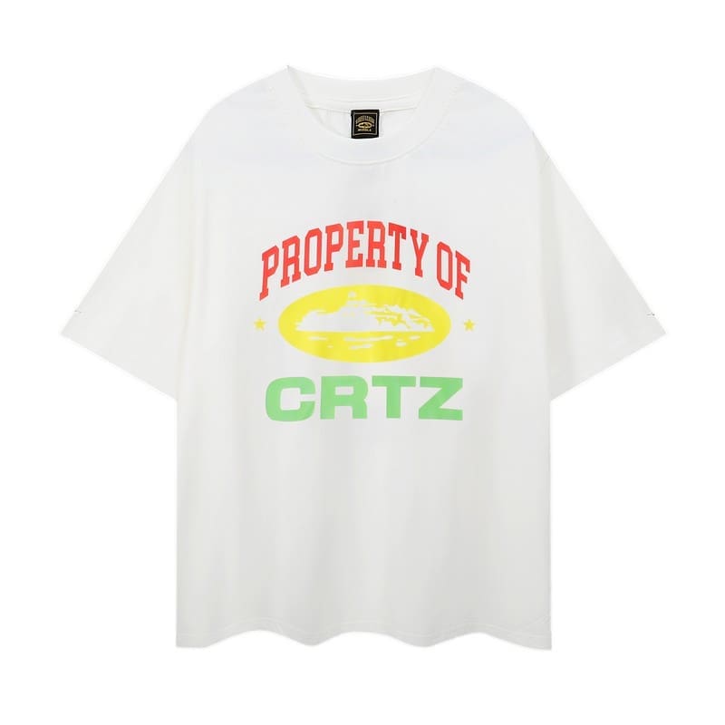 Corteiz Devil Island Graffiti Print T-Shirt for Men and Women High Street Retro Style
